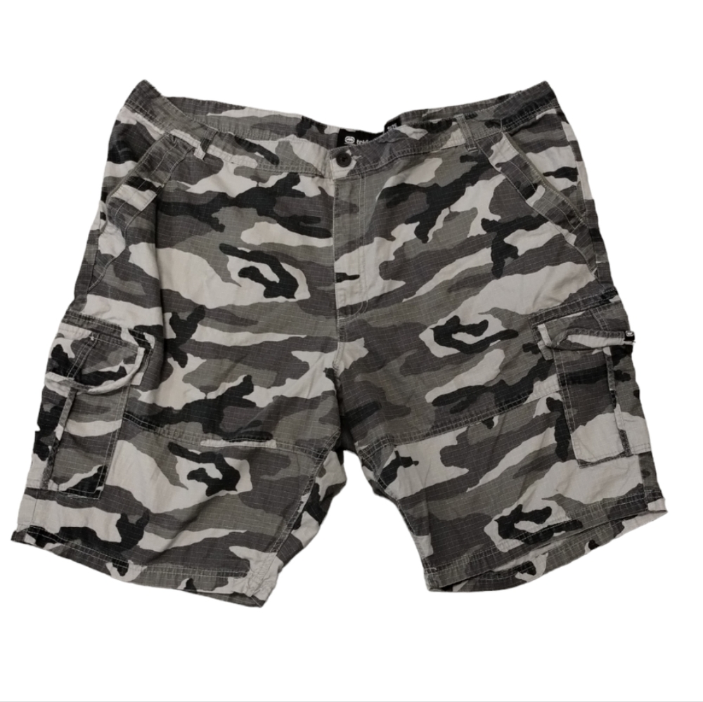 โขEcko Unltd Shorts Mens 48 Gray Snow Camo Camouflage Ripstop Cargo Casual Y2K - Picture 1 of 10